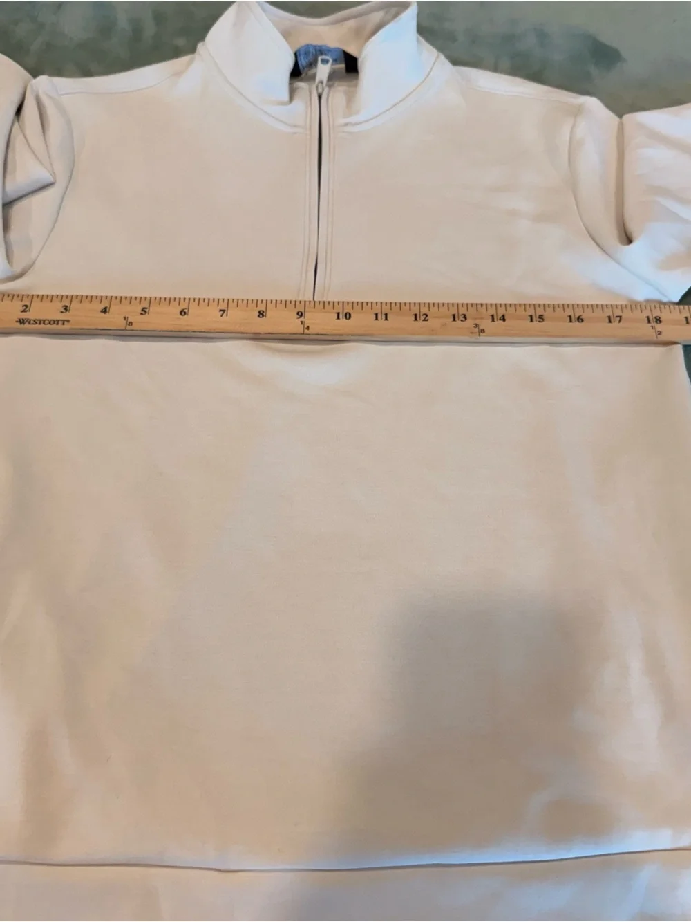 Member’s Mark Men’s Sandwash Quarter Zip Pullover Cream Small NWT